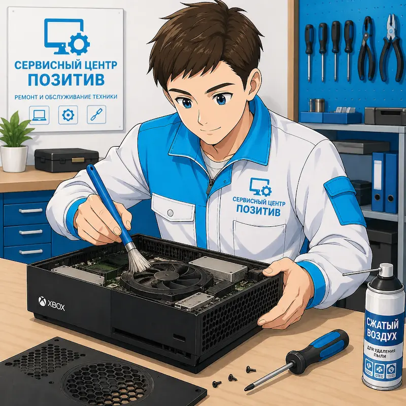 Чистка игровой приставки от пыли и замена термопасты в Светлом