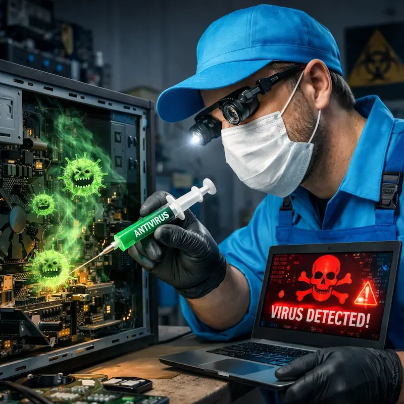 Лечение компьютера от вирусов в Светлом на дому